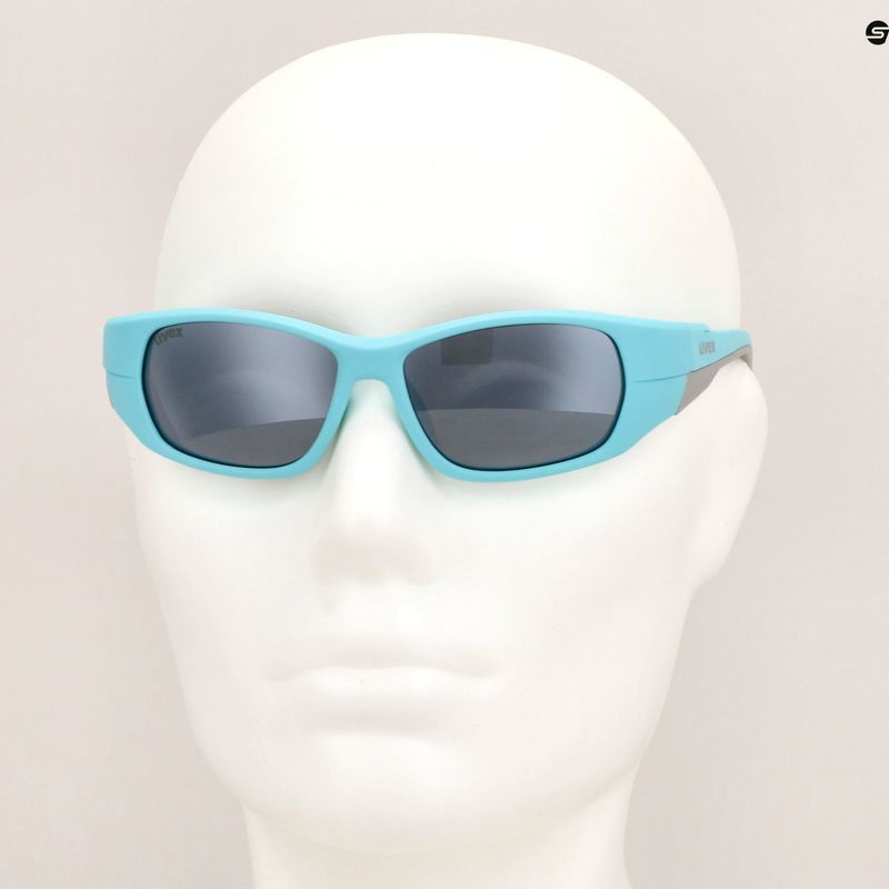 UVEX occhiali da sole per bambini Sportstyle 514 blu chiaro opaco/argento specchiato 6