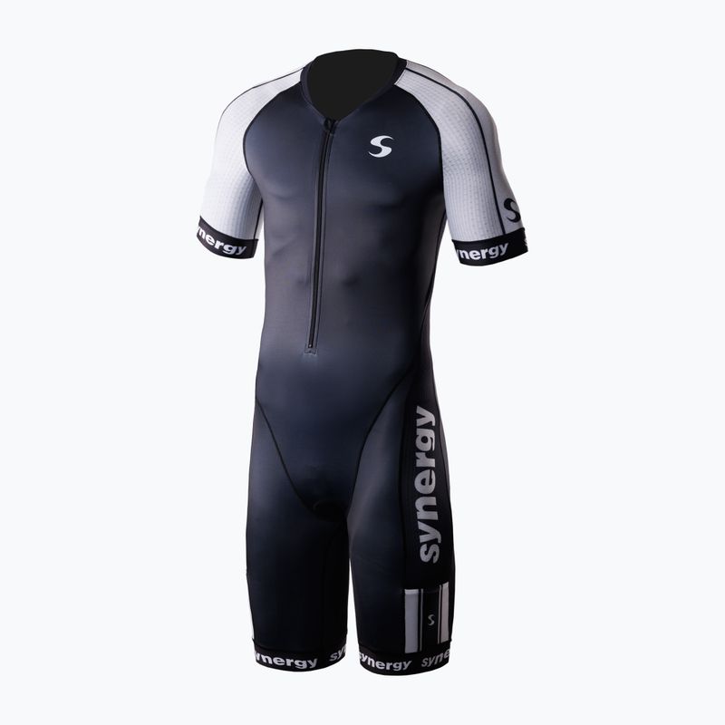 Body da triathlon da uomo Synergy Elite Short Sleeve Trisuit salt & pepper