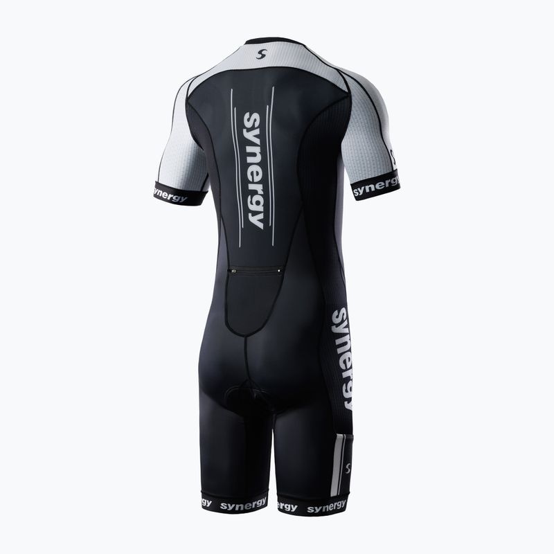 Body da triathlon da uomo Synergy Elite Short Sleeve Trisuit salt & pepper 2