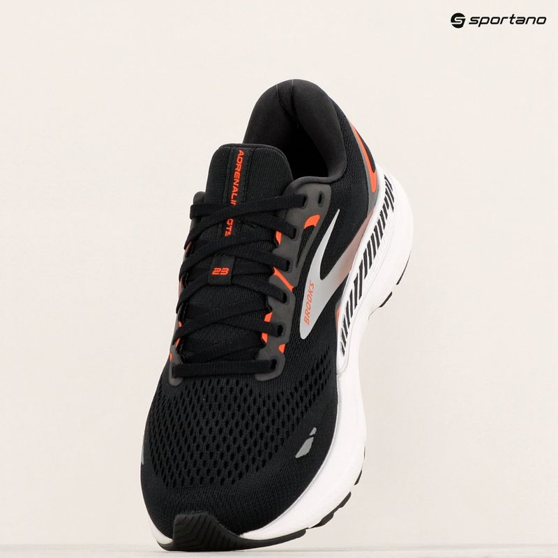 Brooks Adrenaline GTS 23 nero/rosso mandarino/argento scarpe da corsa da uomo 9