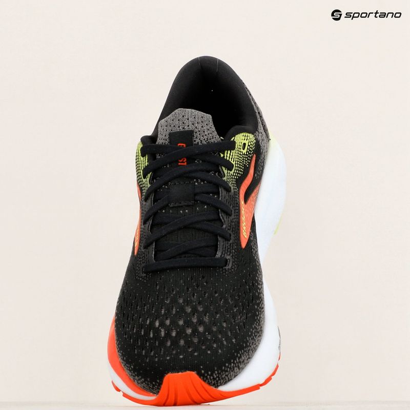 Brooks Ghost 16 scarpe da corsa da uomo nero/rosso mandarino/verde 9