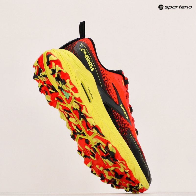 Brooks Cascadia 18 scarpe da corsa uomo blu pomodoro ciliegia/lime/nero 10