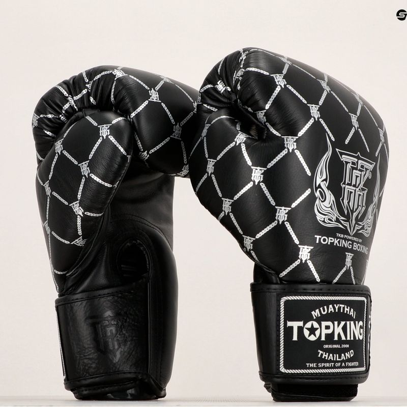 Guantoni da boxe Top King Boxing Chain nero/argento 7