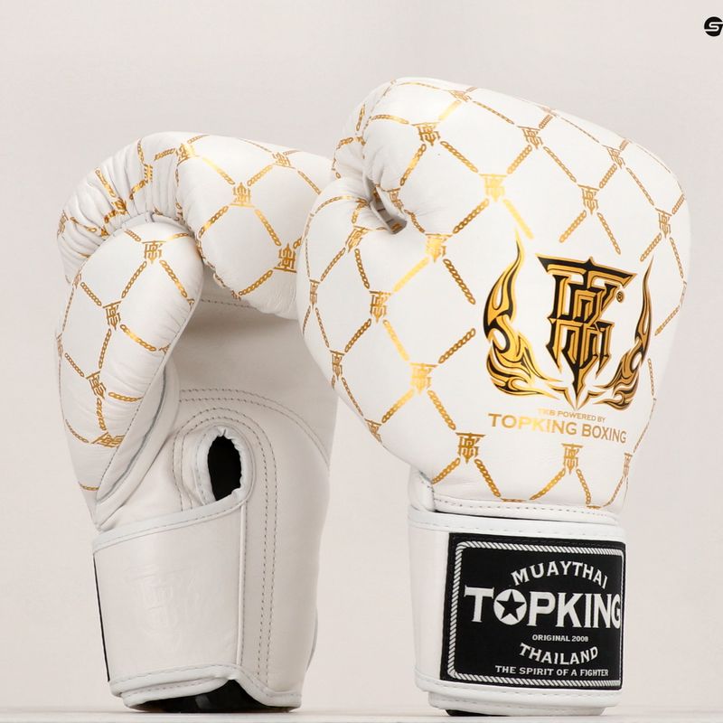Guanti da boxe Top King Boxing Chain bianco/oro 6