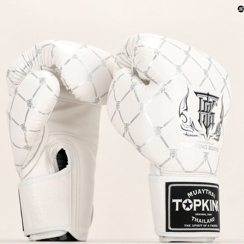 Guanti da boxe Top King Boxing Chain bianco/argento 8