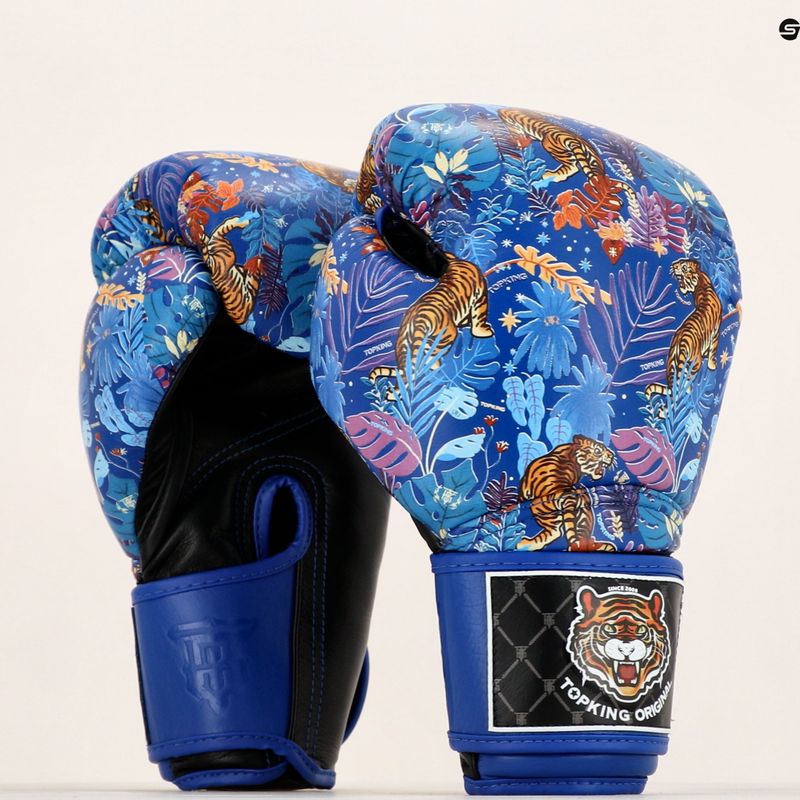 Guanti da boxe Top King Boxing Wild Tiger nero/blu 7