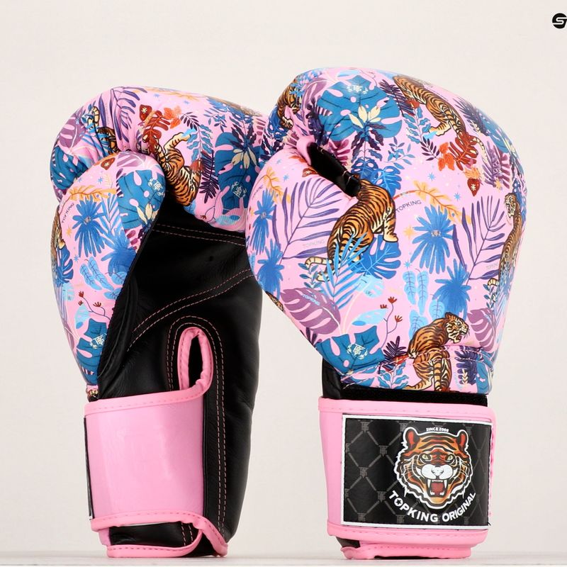 Guantoni da boxe Top King Boxing Wild Tiger nero/rosa 7