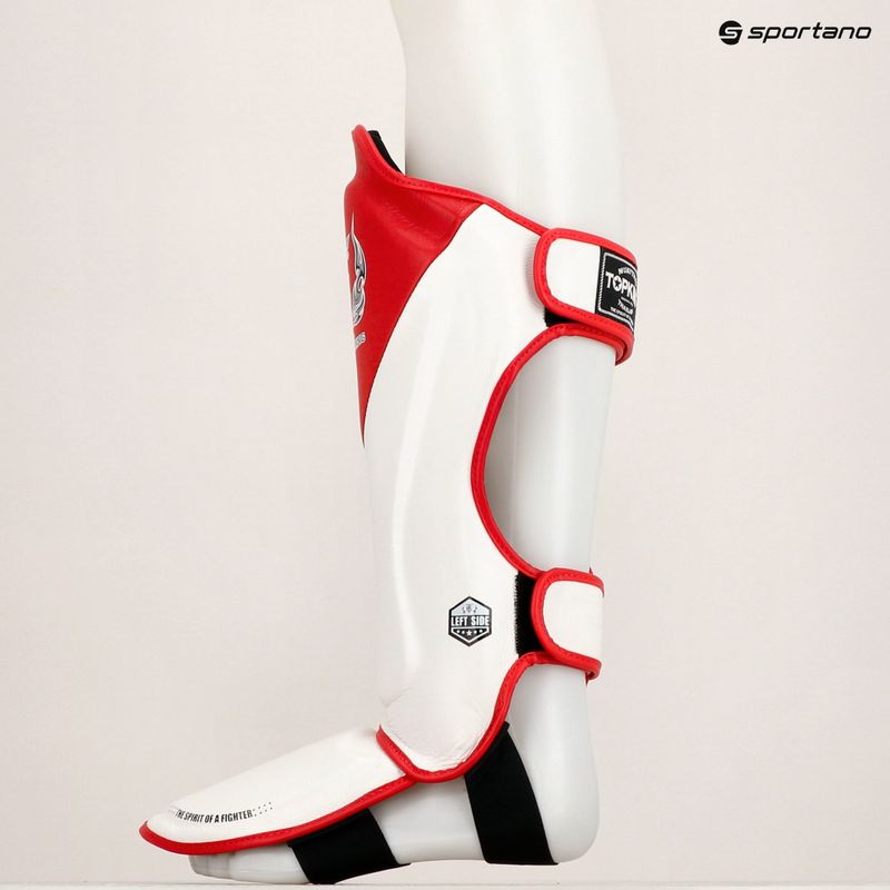 Top King Shin Guards protezioni per tibia e piede Blend bianco/rosso 8