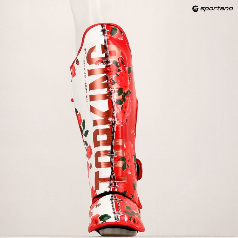 Protezioni per tibia e piede bianche Top King Rose 7