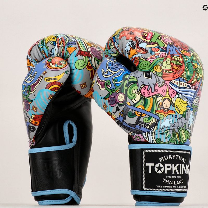 Guanti da boxe Top King Boxing Culture nero/blu 8