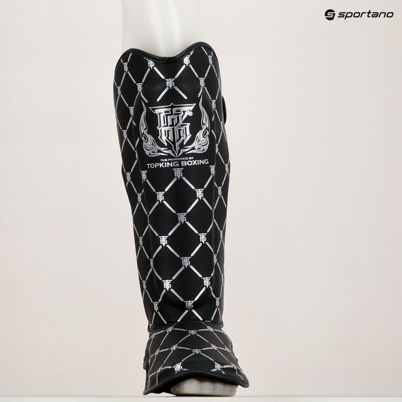 Protezioni per tibie e piedi Top King Chain Semi Leather nero/argento 6