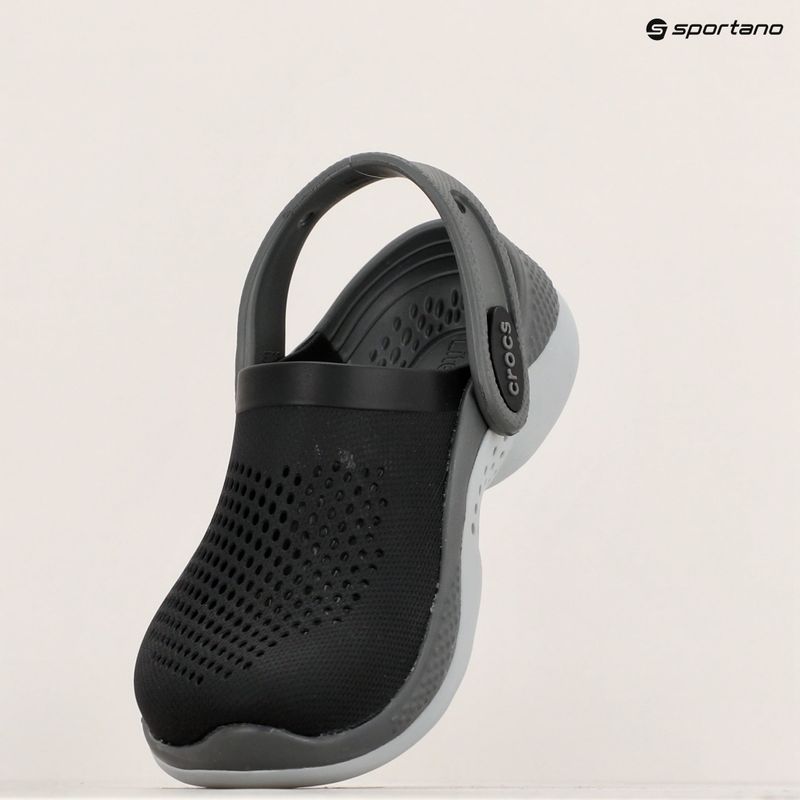 Crocs LiteRide 360 Clog Infradito per bambini nero/grigio ardesia 11