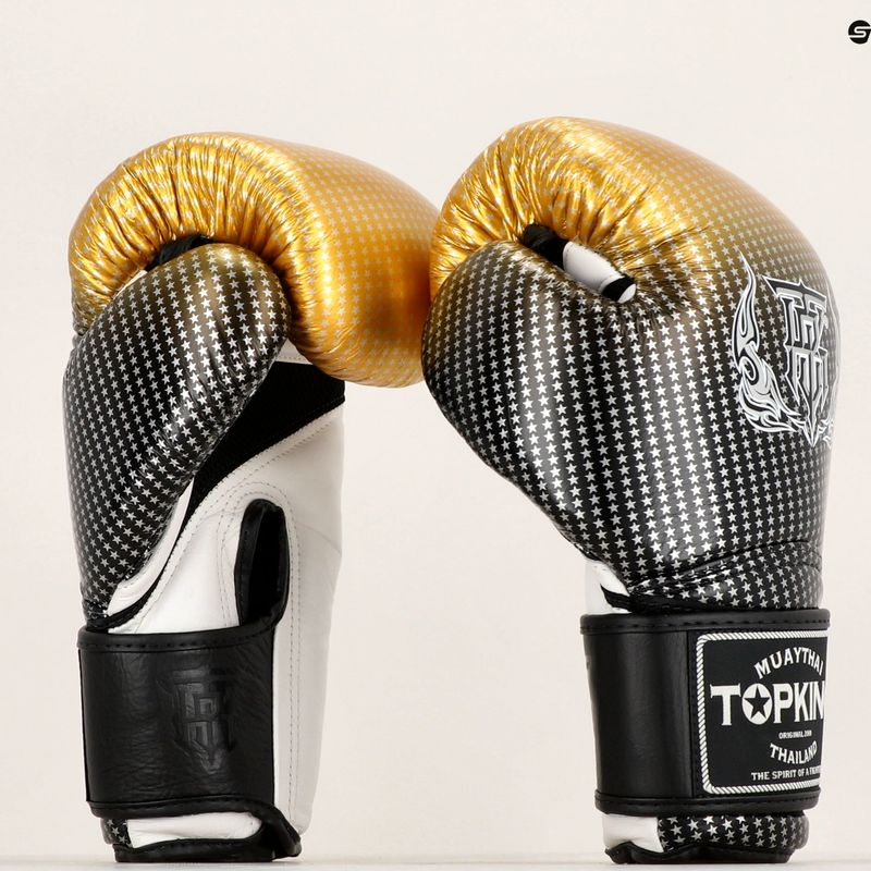Top King Muay Thai Super Star Guanti da boxe d'oro Air 6