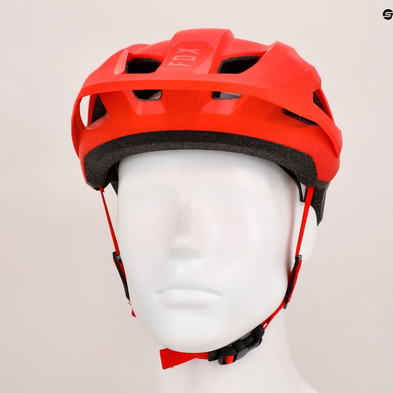 Fox Racing Mainframe Trvrs casco da bici rosso fluorescente 8