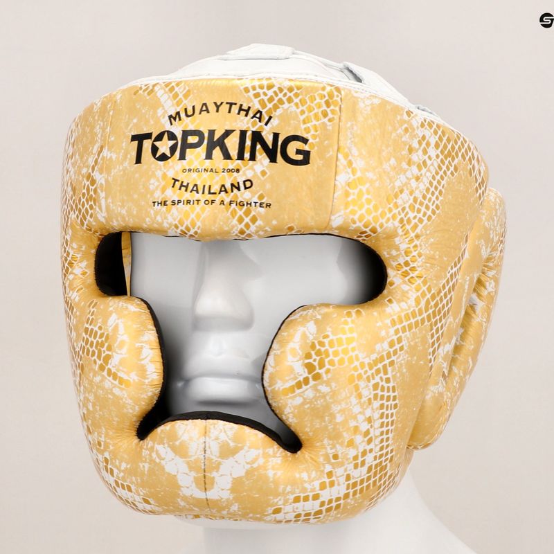 Casco da pugilato Top King Super Star bianco/oro 8
