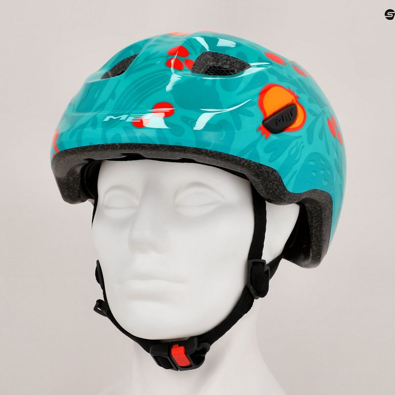 Casco da bicicletta per bambini MET Hooray verde frutta lucido 9