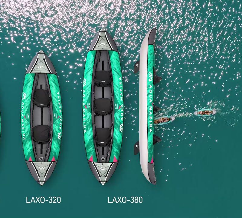 Aqua Marina Laxo Recreational Kayak 12'6" verde Kayak gonfiabile per 3 persone 11