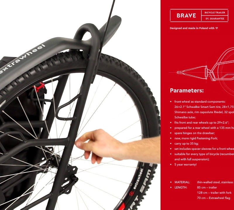 Rimorchio per bicicletta Extrawheel Voyager PRO 8