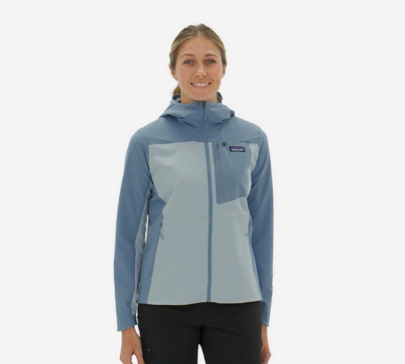 Giacca softshell da donna Patagonia R1 CrossStrata Hoody blu lagom 16