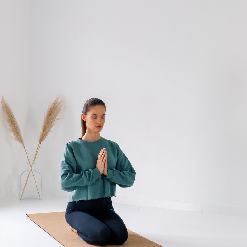 XTREXO Tappetino yoga in sughero TPE 6 mm nero 8