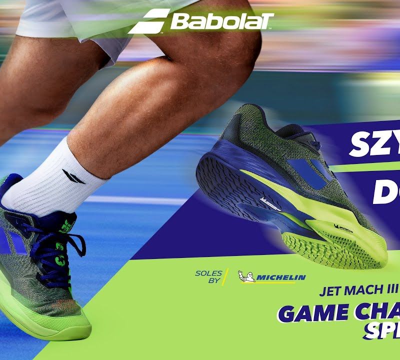 Babolat 22 Jet Mach 3 Clay scarpe da tennis per bambini con nastro blu 10