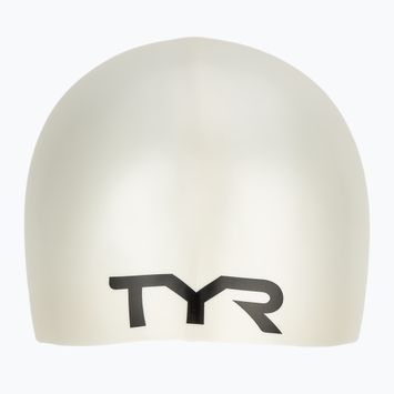 Cuffia da nuoto per bambini TYR Wrinkle-Free Silicone bianco