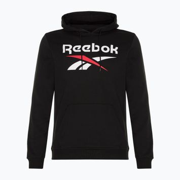 Uomo Reebok Identity Big Logo Fleece Hoodie nero/bianco/rosso vettore