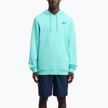 Felpa con cappuccio Reebok Identity Small Logo Uomo ai aqua