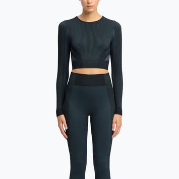 Reebok RBK Lab Seamless Crop a maniche lunghe da donna per l'allenamento, nero