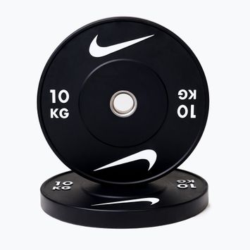 Piastra bumper Nike Strength Rubber Bumper Plates 10 kg black/white