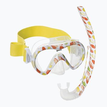 Mares Combo Vitamin bianco/giallo/chiaro set snorkeling per bambini