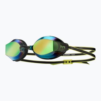 Occhiali da nuoto TYR Blackops 140 Ev Racing Mirrored verde fluo/nero