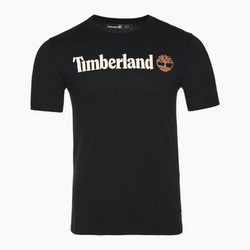 Timberland Uomo Maglietta con logo lineare nero