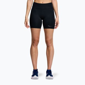 Pantaloncini da corsa da donna Saucony Fortify 6" nero