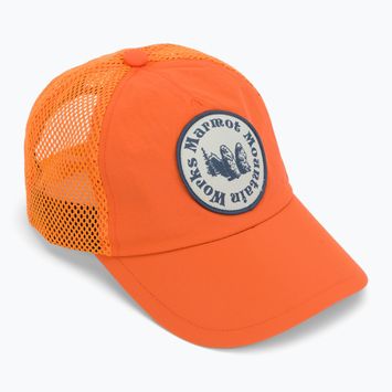 Cappello da baseball Marmot Alpine Soft Mesh Trucker arancione con pepe