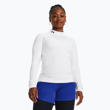 Under Armour Authentics CG Mockneck bianco/nero, manica lunga da allenamento per donna