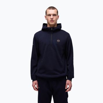 Felpa da uomo Napapijri B-Badge Half Zip Hooded blu marine