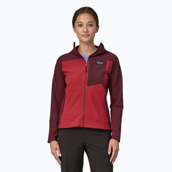 Giacca softshell donna Patagonia R1 CrossStrata Hoody touring red