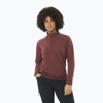 Felpa trekking donna Salomon Essential Lightwarm Hz rum raisin