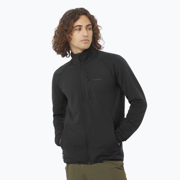 Felpa Salomon Lightwarm Full Zip trekking uomo nero profondo