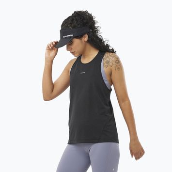 Canotta running donna Salomon Shakeout Core Tank nero profondo