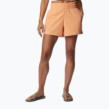 Pantaloncini da trekking Columbia Logo III French Terry donna pesca/ geranio selvatico