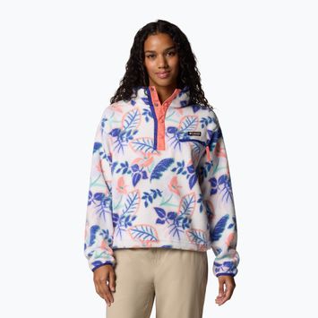 Columbia Helvetia II Printed Cropped Half Snap felpa in pile da donna sea salt/pasteled multi