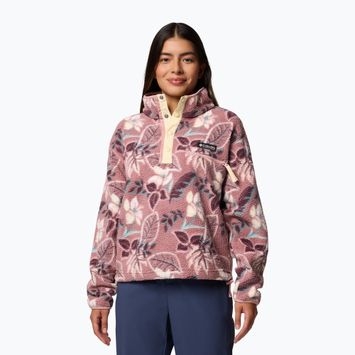 Felpa in pile Columbia Helvetia II Printed Cropped Half Snap donna fico pastello/multi