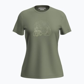 Maglietta da trekking Icebreaker donna Merino 150 Tech Lite SS Tee Van Camp lichen