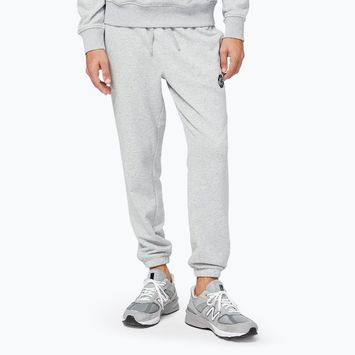 Pantaloni New Balance Essentials Hoops Fundamental da uomo di colore grigio