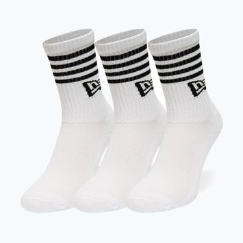 Calzini New Era Stripe Crew 3 paia bianchi