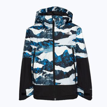 Giacca da sci The North Face Freedom Insulated blu ottico con stampa mountain traverse per bambini