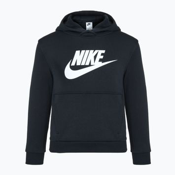 Felpa con cappuccio Nike Club Fleece da bambino, nero/bianco