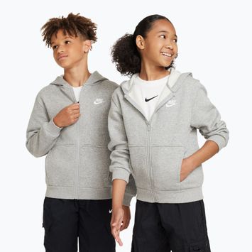 Felpa bambini Nike Sportswear Club Fleece dark grey heather/base grey/white